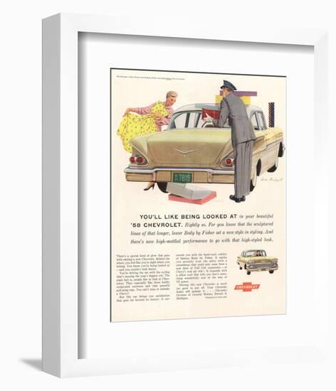 1958 GM Chevy- Being Looked At-null-Framed Art Print