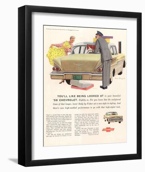 1958 GM Chevy- Being Looked At-null-Framed Art Print