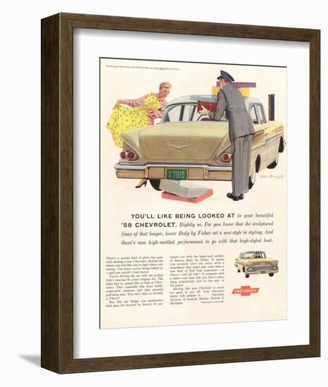 1958 GM Chevy- Being Looked At-null-Framed Art Print