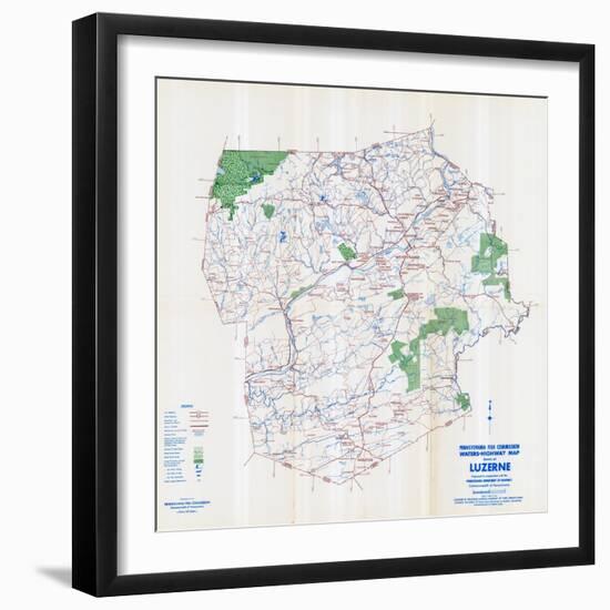 1958, Luzerne County Map, Pennsylvania, United States-null-Framed Giclee Print