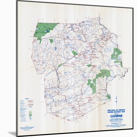 1958, Luzerne County Map, Pennsylvania, United States-null-Mounted Giclee Print