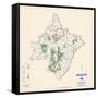 1958, Pike County Map, Pennsylvania, United States-null-Framed Stretched Canvas