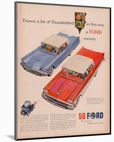 1958 Thunderbird - Go Light-null-Mounted Art Print