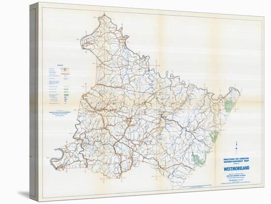 1958, Westmoreland County Map, Pennsylvania, United States-null-Stretched Canvas