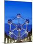 1958 World Fair, Atomium Model of An Iron Molecule, Illuminated at Night, Brussels, Belgium, Europe-Christian Kober-Mounted Photographic Print