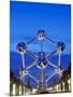 1958 World Fair, Atomium Model of An Iron Molecule, Illuminated at Night, Brussels, Belgium, Europe-Christian Kober-Mounted Photographic Print