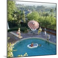 1959: a Family at their Backyard Swimming Pool-Frank Scherschel-Mounted Photographic Print