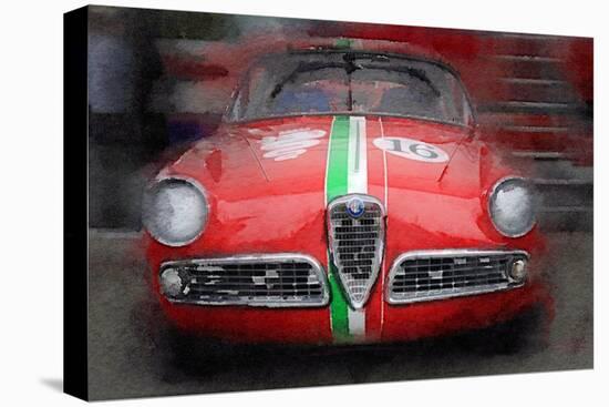 1959 Alfa Romeo Giulietta Watercolor-NaxArt-Stretched Canvas