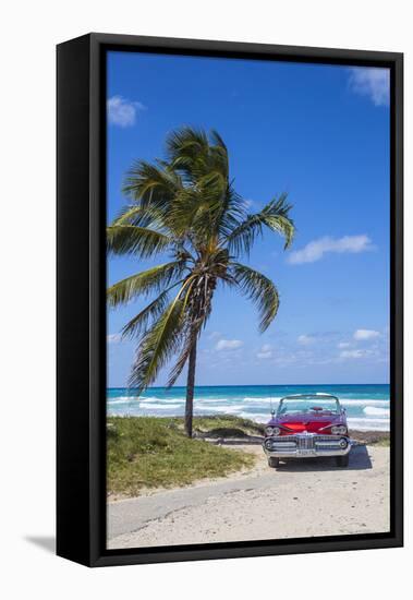 1959 Dodge Custom Loyal Lancer Convertible, Playa Del Este, Havana, Cuba-Jon Arnold-Framed Stretched Canvas