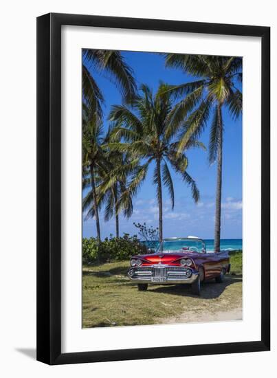 1959 Dodge Custom Loyal Lancer Convertible, Playa Del Este, Havana, Cuba-Jon Arnold-Framed Premium Photographic Print