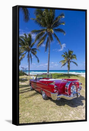 1959 Dodge Custom Loyal Lancer Convertible, Playa Del Este, Havana, Cuba-Jon Arnold-Framed Stretched Canvas