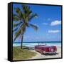 1959 Dodge Custom Loyal Lancer Convertible, Playa Del Este, Havana, Cuba-Jon Arnold-Framed Stretched Canvas