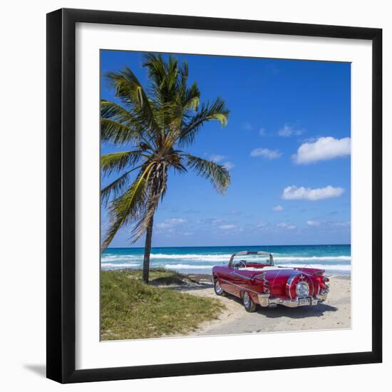 1959 Dodge Custom Loyal Lancer Convertible, Playa Del Este, Havana, Cuba-Jon Arnold-Framed Premium Photographic Print