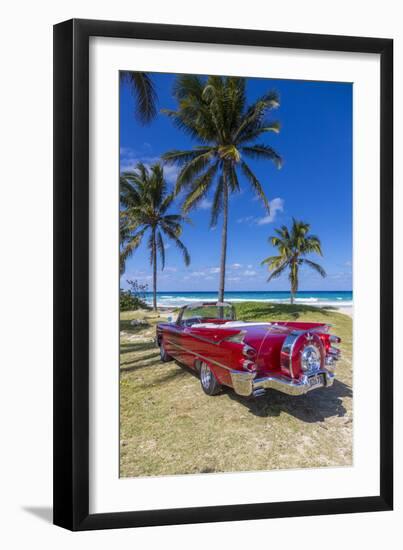 1959 Dodge Custom Loyal Lancer Convertible, Playa Del Este, Havana, Cuba-Jon Arnold-Framed Photographic Print
