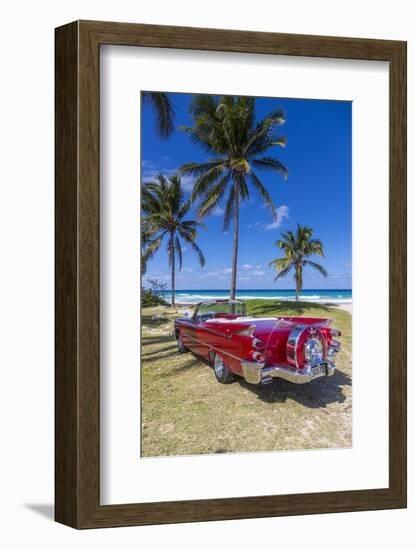 1959 Dodge Custom Loyal Lancer Convertible, Playa Del Este, Havana, Cuba-Jon Arnold-Framed Photographic Print