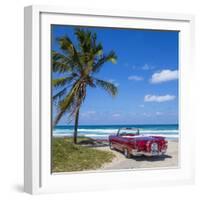 1959 Dodge Custom Loyal Lancer Convertible, Playa Del Este, Havana, Cuba-Jon Arnold-Framed Photographic Print