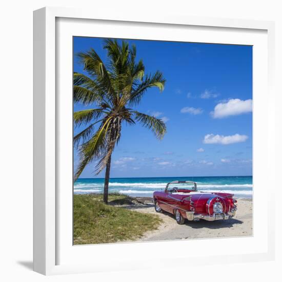 1959 Dodge Custom Loyal Lancer Convertible, Playa Del Este, Havana, Cuba-Jon Arnold-Framed Photographic Print