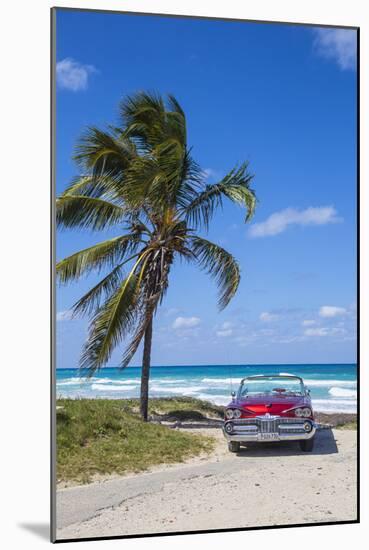 1959 Dodge Custom Loyal Lancer Convertible, Playa Del Este, Havana, Cuba-Jon Arnold-Mounted Photographic Print