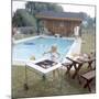 1959: Family Cookout and Enjoying the Backyard Swimming Pool, Trenton, New Jersey-Frank Scherschel-Mounted Photographic Print