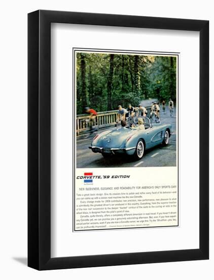 1959 GM Corvette New Sleekness-null-Framed Art Print