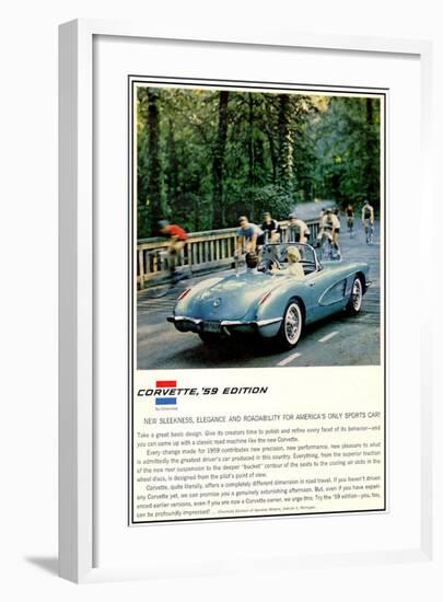 1959 GM Corvette New Sleekness-null-Framed Art Print