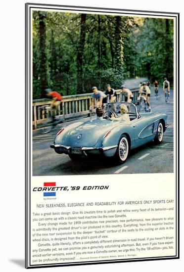 1959 GM Corvette New Sleekness-null-Mounted Art Print