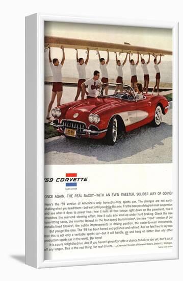 1959 GM Corvette Sports Car-null-Framed Art Print