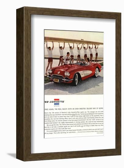 1959 GM Corvette Sports Car-null-Framed Art Print