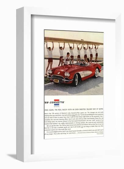 1959 GM Corvette Sports Car-null-Framed Art Print