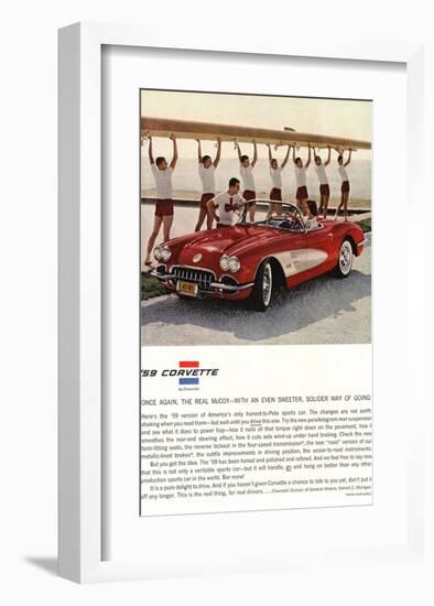 1959 GM Corvette Sports Car-null-Framed Art Print