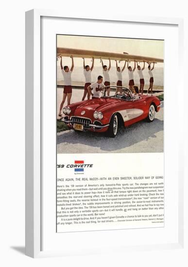 1959 GM Corvette Sports Car-null-Framed Art Print