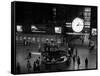 1959 Grand Central Passenger Railroad Station Main Hall Information Booth and Train Ticket-null-Framed Stretched Canvas