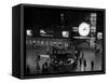 1959 Grand Central Passenger Railroad Station Main Hall Information Booth and Train Ticket-null-Framed Stretched Canvas