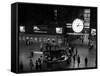 1959 Grand Central Passenger Railroad Station Main Hall Information Booth and Train Ticket-null-Framed Stretched Canvas