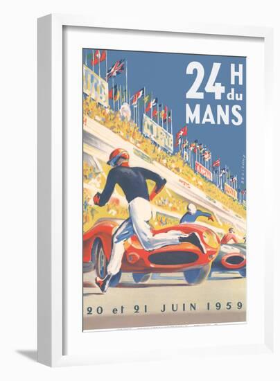 1959 Grand Prix - 24 hours of Le Mans France - Endurance Racing-Michel Beligond-Framed Art Print