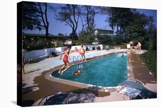 1959: Mrs. Wilbur S. Forrest's Pool in New Hope, Pa., a Treat for Her Eight Grandchildren-Frank Scherschel-Stretched Canvas