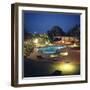 1959: Pool with Reflecting Water Lily Pond by its Side Belongs to Tom Slick of San Antonio,Texas-Frank Scherschel-Framed Premium Photographic Print