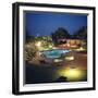 1959: Pool with Reflecting Water Lily Pond by its Side Belongs to Tom Slick of San Antonio,Texas-Frank Scherschel-Framed Photographic Print