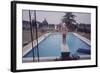 1959: Susan in Diving Stance During a Family Cookout, Trenton, New Jersey-Frank Scherschel-Framed Photographic Print