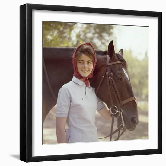 1960: American Dressage Rider, Patricia Galvin with Horse, Rath Patrick, 1960 Rome Olympic Games-George Silk-Framed Photographic Print