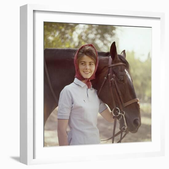 1960: American Dressage Rider, Patricia Galvin with Horse, Rath Patrick, 1960 Rome Olympic Games-George Silk-Framed Photographic Print