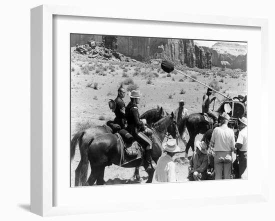 1960, Woody Strode, Jeffrey Hunter and John Ford-null-Framed Photo