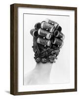 1960s Bouffant Hair Styles Created with Big Rollers and Pin Curls to Create a Soft Flip Up at Neck-null-Framed Photo