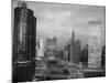 1960s Chicago, River Bridges and Downtown Skyline at Dusk Chicago,-null-Mounted Photographic Print