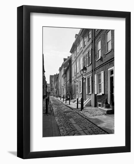 1960s Elfreth's Alley a Narrow Colonial Belgian Block Street Lined with Quaint Homes Philadelphia-null-Framed Photographic Print