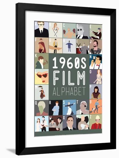 1960s Film Alphabet - A to Z-Stephen Wildish-Framed Giclee Print