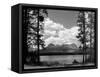 1960s Little Red Fish Lake in Idaho with Saw Tooth Mountains in Background-null-Framed Stretched Canvas