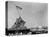 1960s Marine Corps Monument in Arlington, with Washington DC Skyline in Background-null-Stretched Canvas