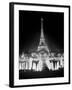 1960s Night Eiffel Tower across Fountains by Palais Du Chaillot Paris, France-null-Framed Photographic Print