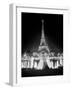 1960s Night Eiffel Tower across Fountains by Palais Du Chaillot Paris, France-null-Framed Photographic Print